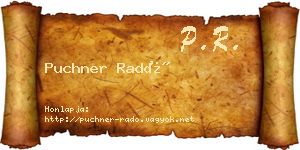 Puchner Radó névjegykártya